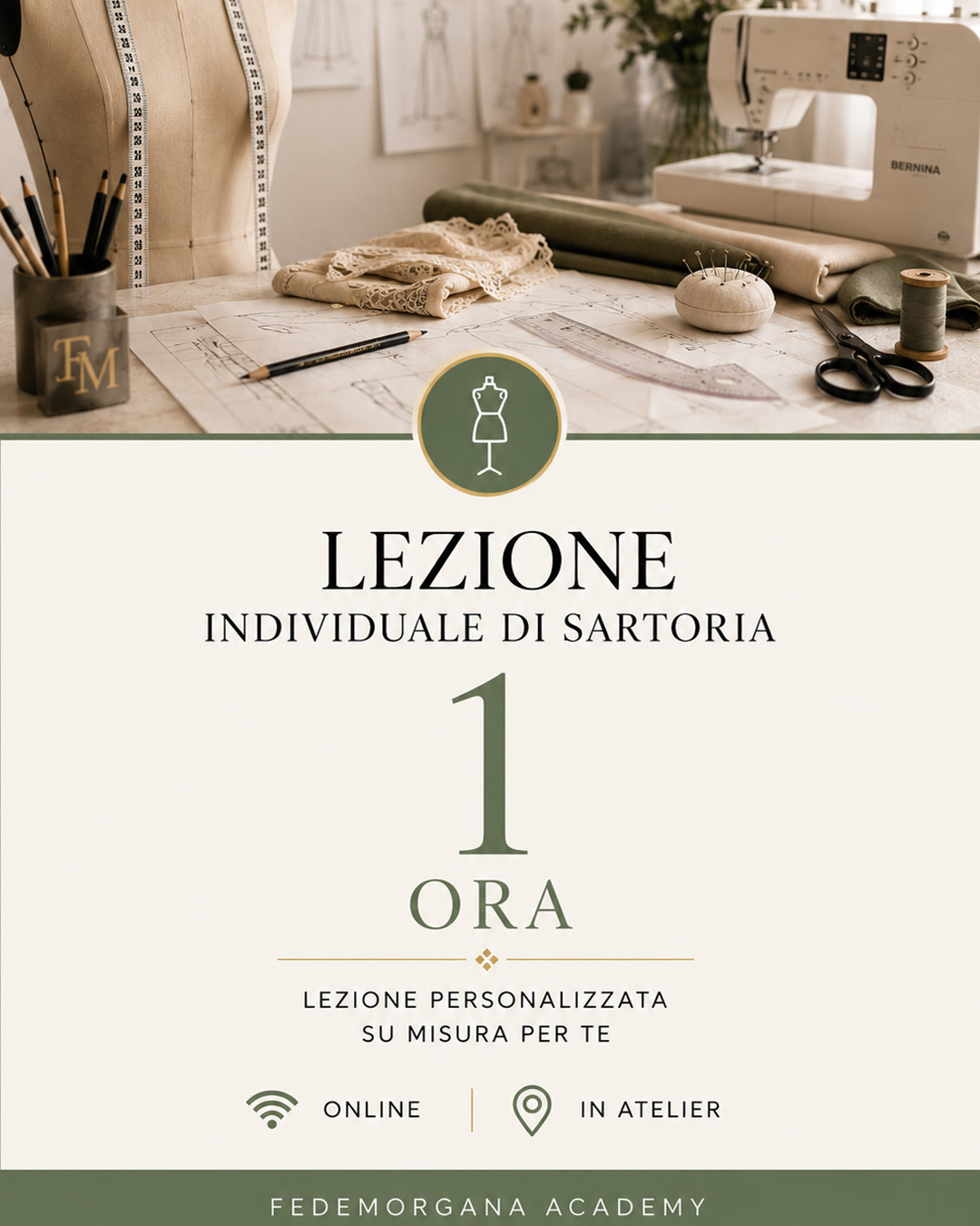 1 Ora di Lezione/Consulenza Online o in Atelier