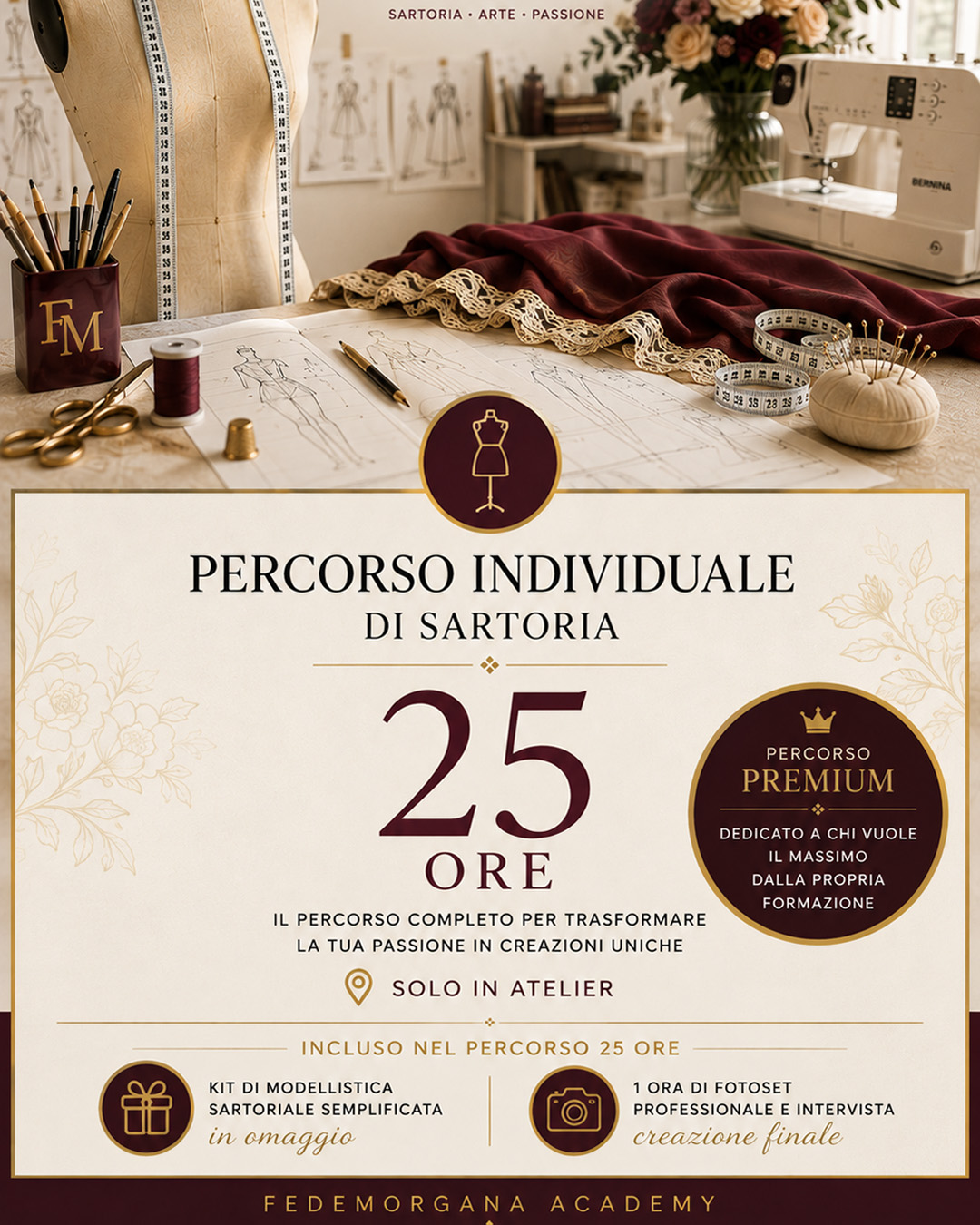 Corso individuale di Sartoria Artistica in Atelier (25 Ore)