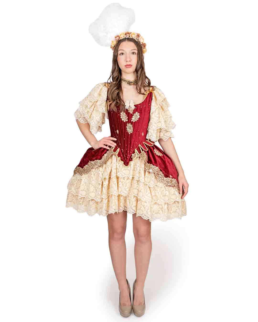 Abito Gabriella – Costume Barocco Rococò in Velluto e Pizzo