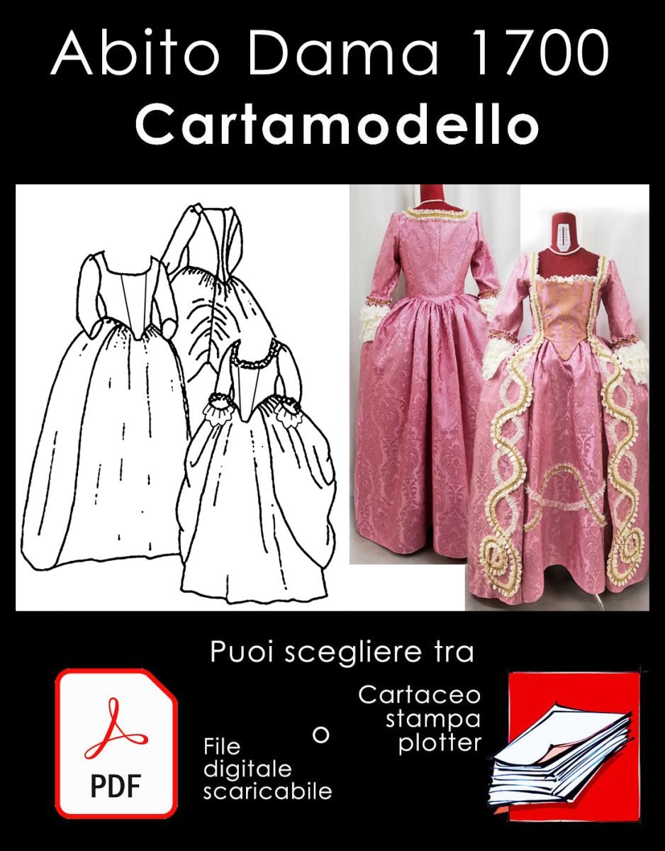 Cartamodello Abito Dama 1700